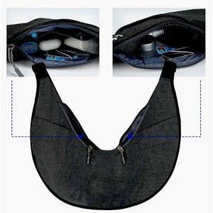 Waterfly sash purse. Gray water lightweight material. Perfect travel bag.